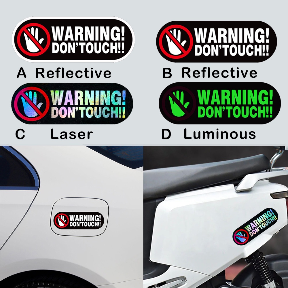 Ready Stock Warning Don't Touch Car Stickers Mobile Phone Stickers ...