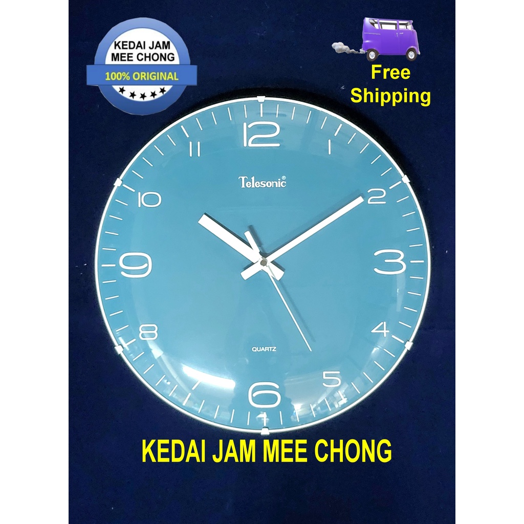 [Clock] 100 ORIGINAL Telesonic Q07332 Blue Dial,Curve Mineral Glass