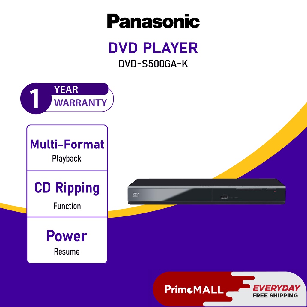 PANASONIC DVDS500 DVD Player USB Basic Model DVDS500GAK MP3 CD 2 ch