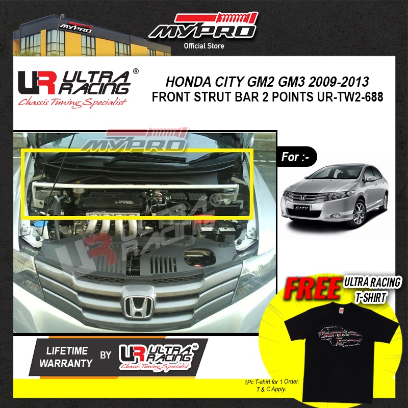 Honda City GM2 GM3 20092013 Front Strut Bar 2 Points TW2688 Ultra