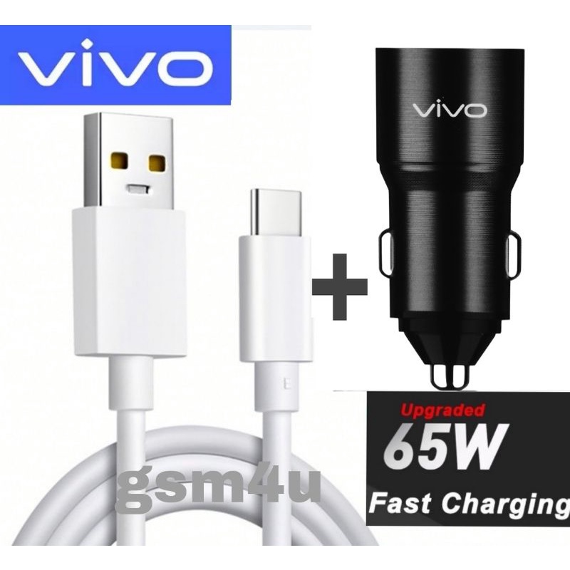 Vivo V23 5G V21 V20 V19 Y77 Y76 Y35 Car Charger Dual USB Port With Type
