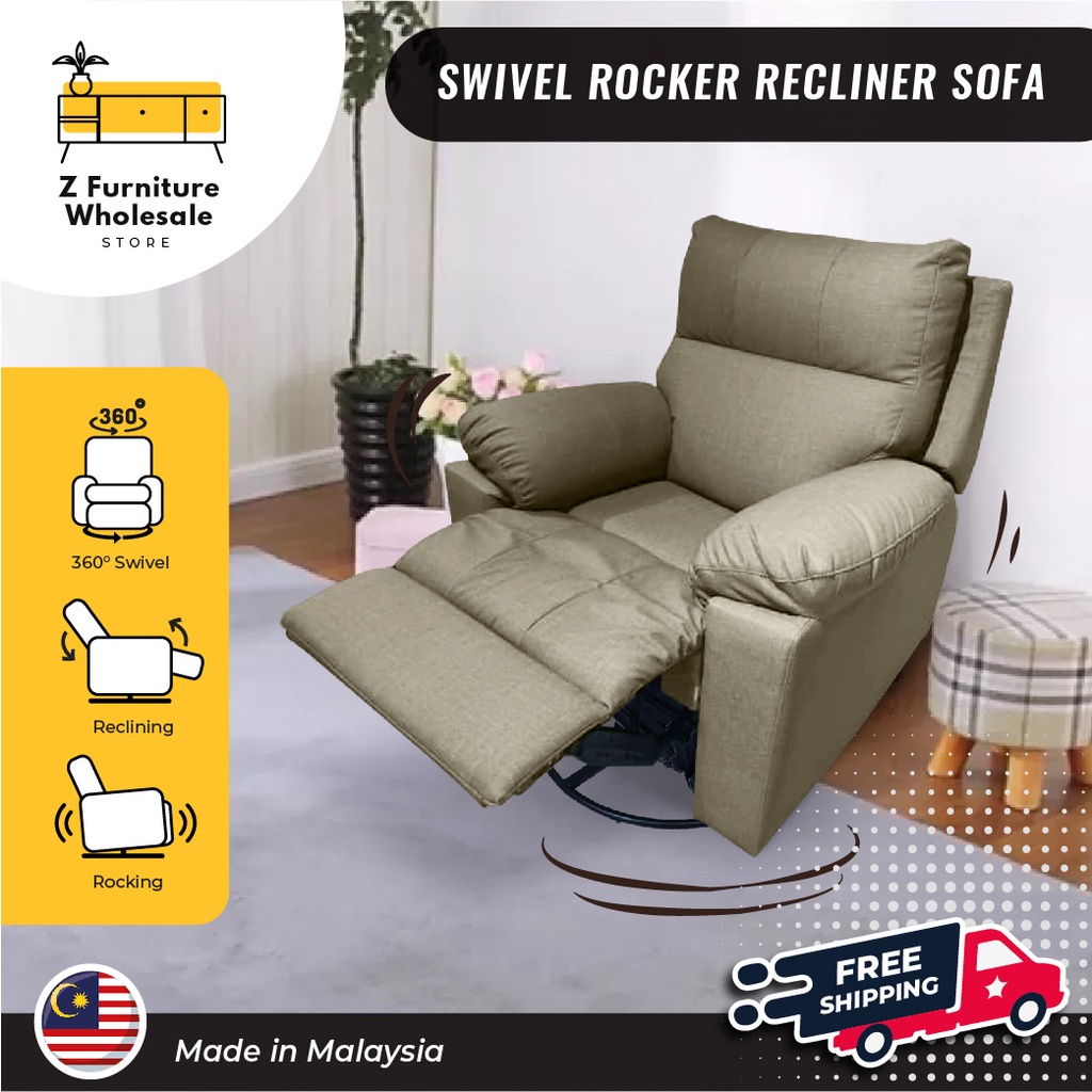 *PRE ORDER* [Made in Malaysia] SWIVEL ROCKER RECLINER SOFA POLYFABRIC
