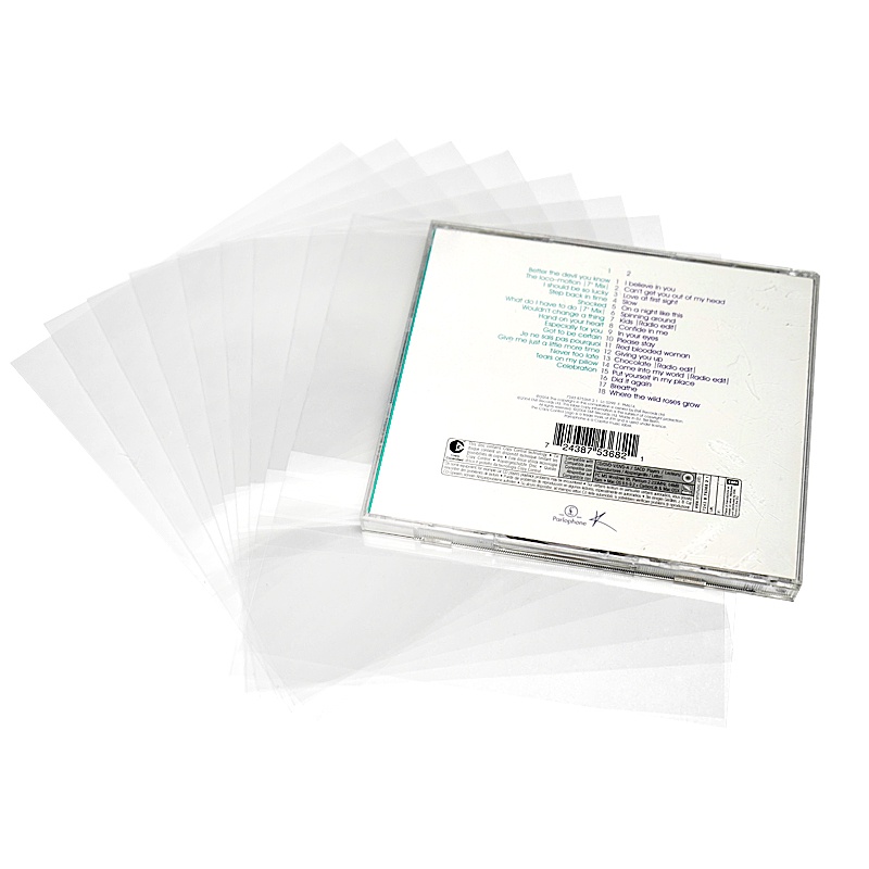 50 PCS CD/DVD protection sleeves, transparent and antistatic, suitable
