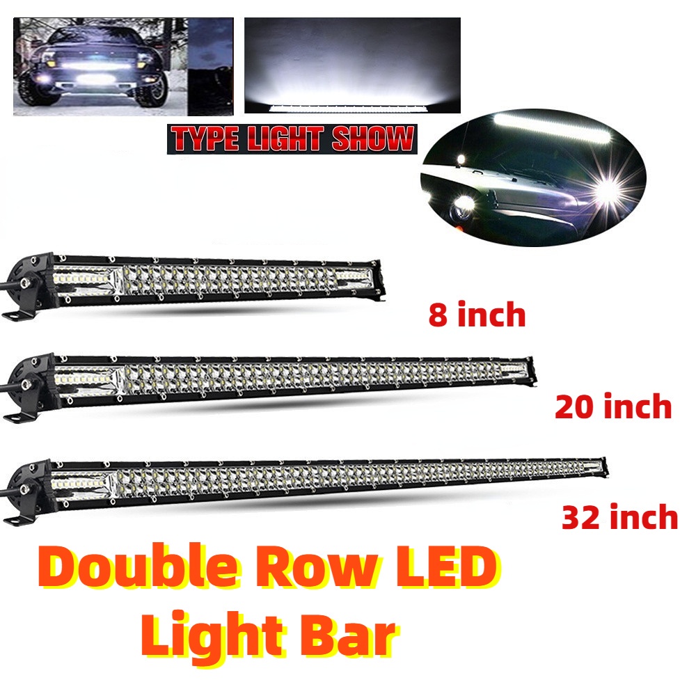 Double Row 8/20/32 Inch LED Light Bar Adjustable Offroad Led Bar Combo