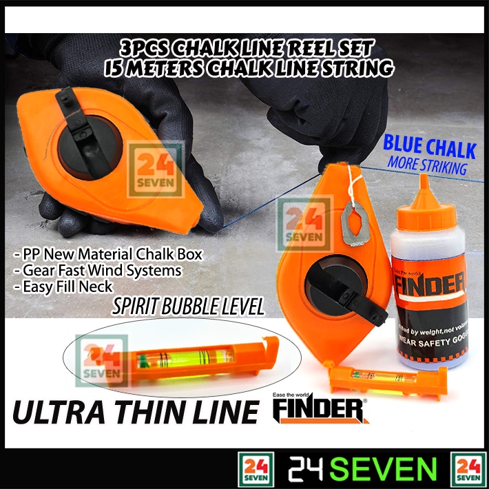 FINDER CHALK LINE REEL SET CHALK LINE MARKER 15M CHALK LINE STRING