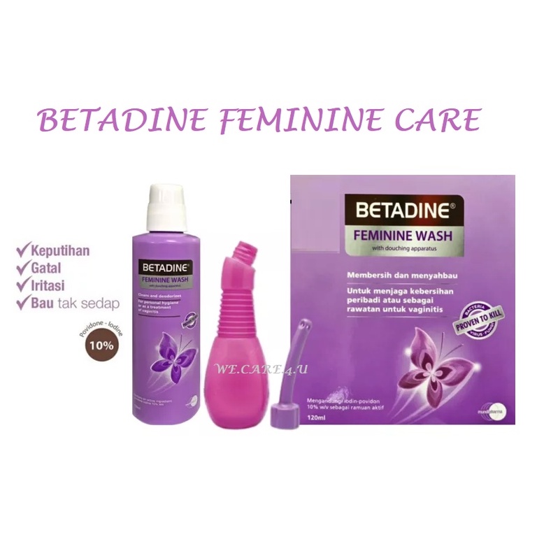 BETADINE FEMININE WASH WITH DOUCHING APPARATUS SET 100ML / 120ML