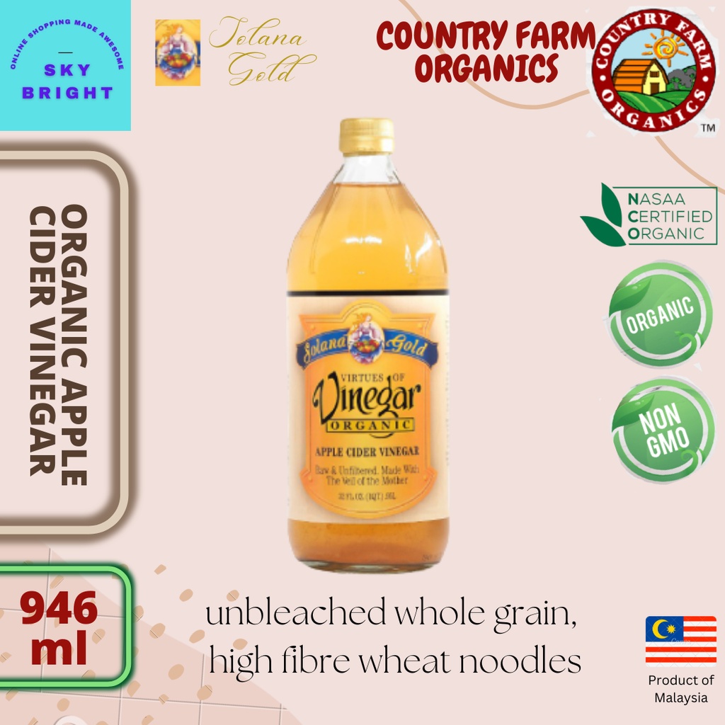 Country Farm Sugar Free Solana Gold Apple Cider Vinegar, 100 Organic