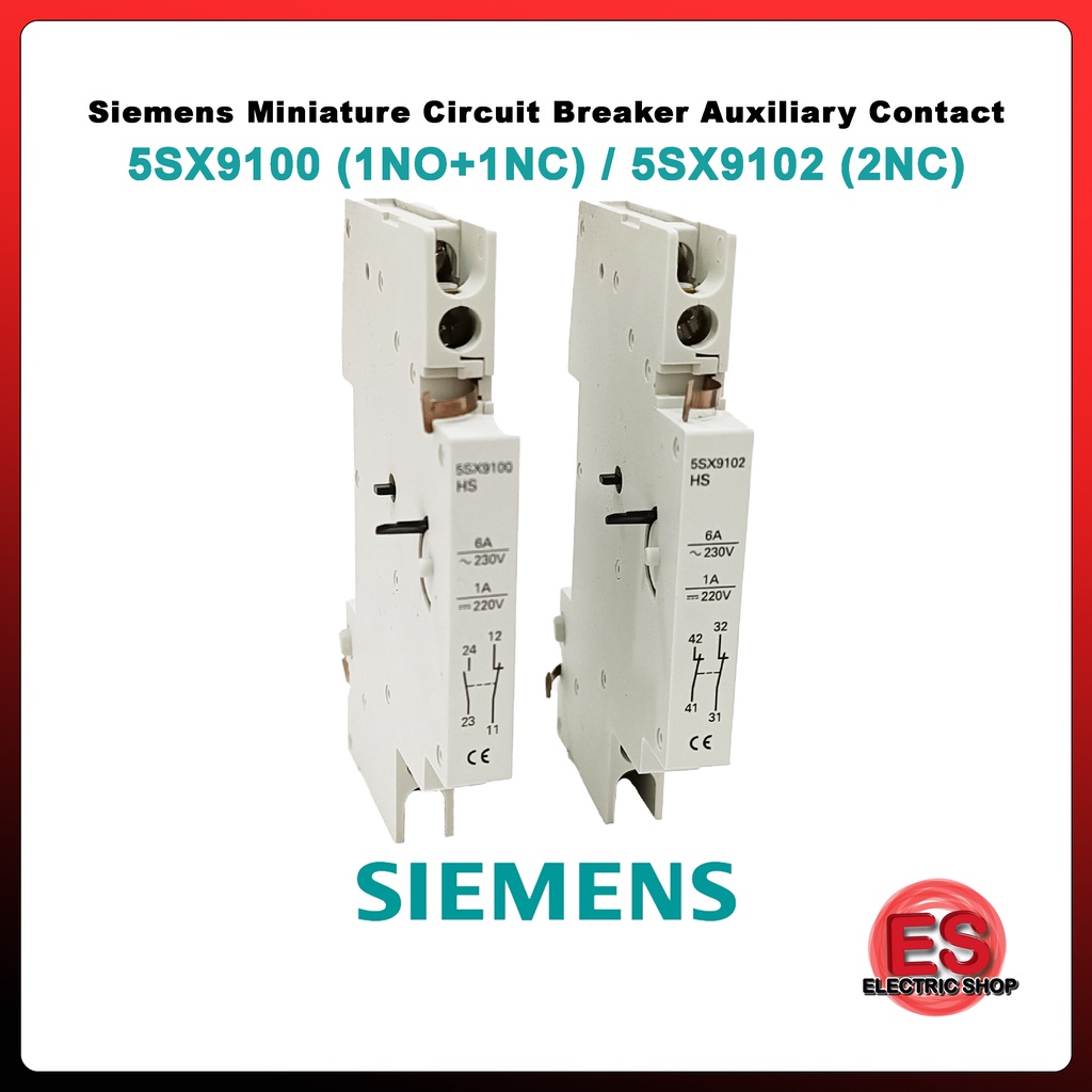 Siemens Miniature Circuit Breaker Auxiliary Contact, 1NO+1NC / 2NC