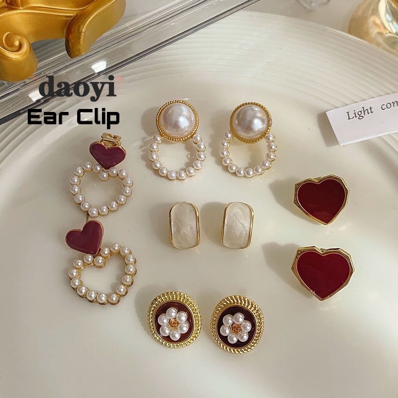 Ear Clip Minimalist Stylist Women Earrings Pearl Earring Clips fashion jewellery accessories 无耳洞耳夹 hijab