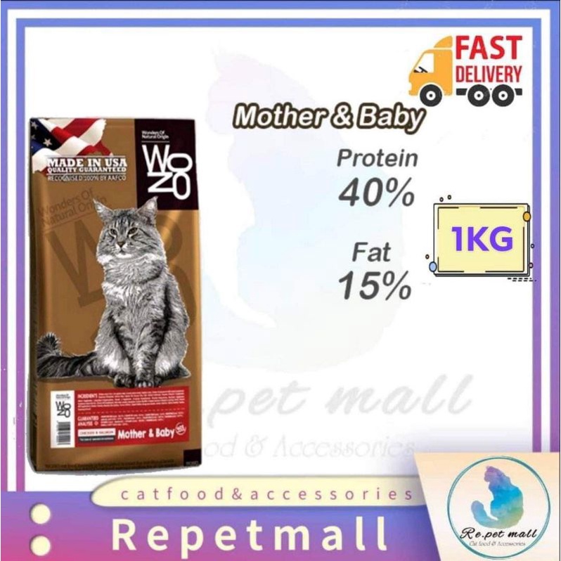 Wono (Mother & Baby )Cat Dry Food/Makanan Kucing (1KG Repack) Shopee Malaysia