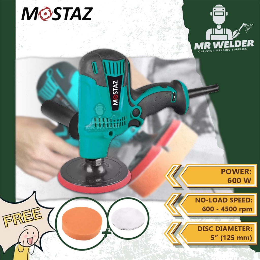 MOSTAZ 5" Car Polisher 600W MSFF125 Car Polish Machine Mesin Polish