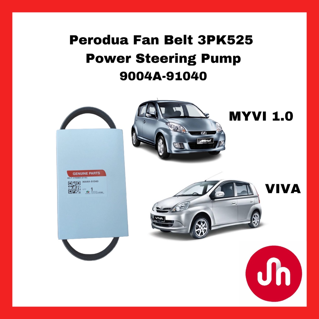 PERODUA MYVI 1.0 VIVA ORIGINAL FAN BELT 3PK525 POWER STEERING PUMP