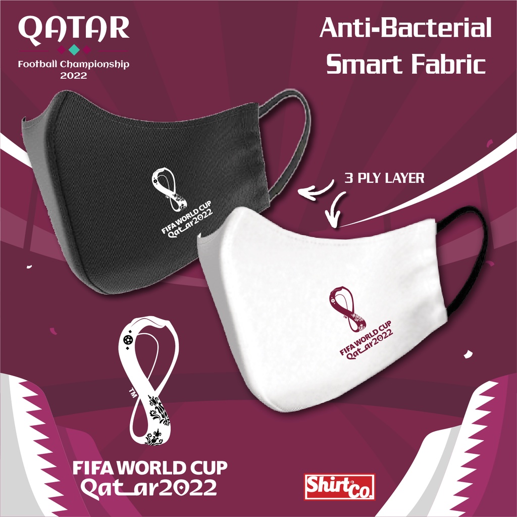 Facemask Fabric FIFA World Cup Qatar 2022 Football Champion Piala Dunia pelitup muka