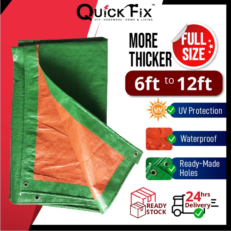 QuickFix Canvas TEBAL Canopy 6ft Kaki 8ft 9ft 10ft 12ft Thick Kanvas