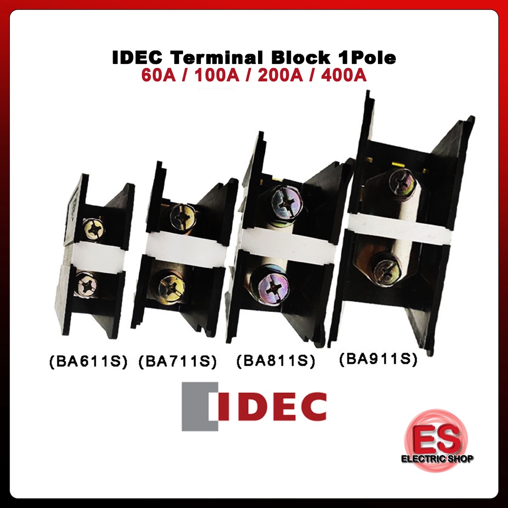 IDEC Terminal Block, 1P, 60A / 100A / 200A / 400A ( BA611S / BA711S