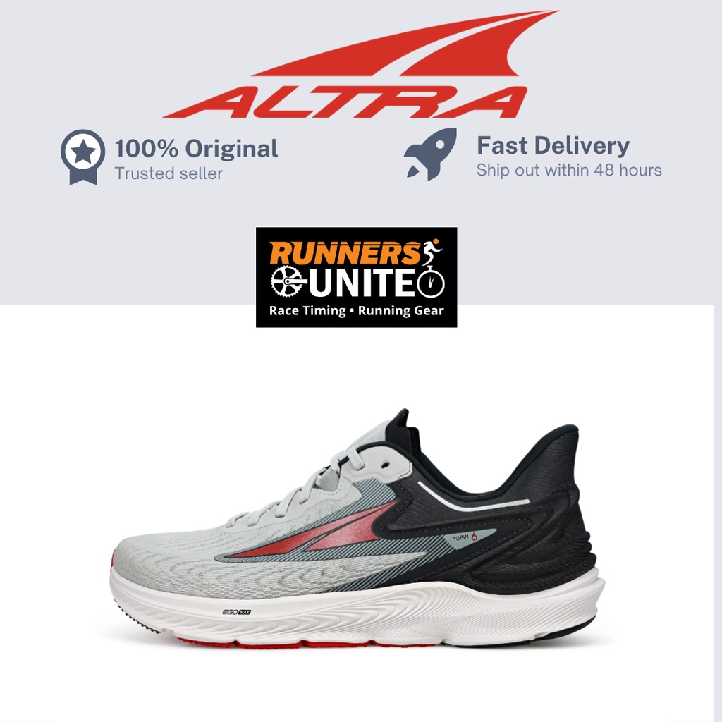 Altra Men's Torin 6 Road Running Shoes (Medium Cushion 28mm) Grey/Red