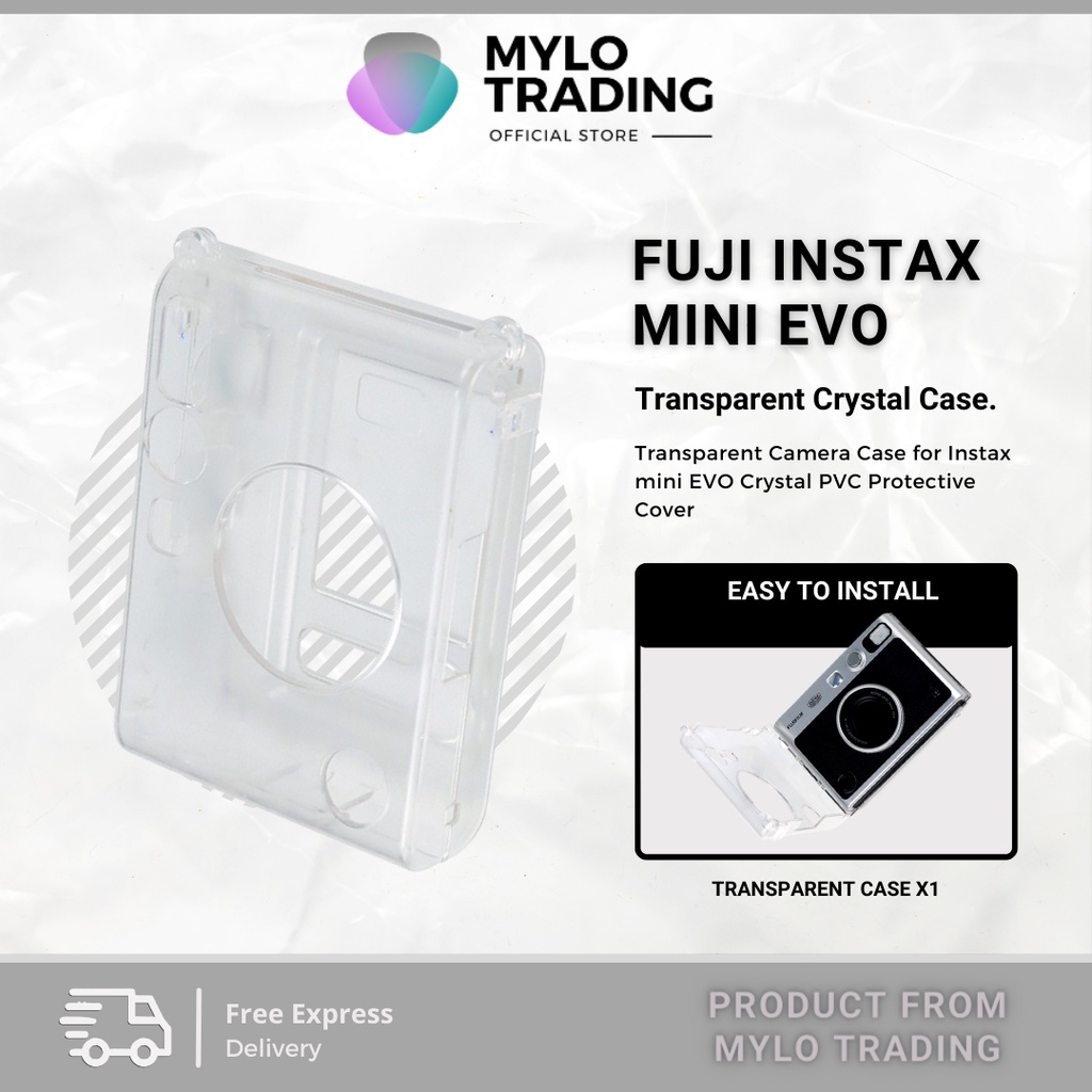 Fujifilm Instax Mini EVO Instant Film Camera Crystal Case Transparent Camera Case With Straps