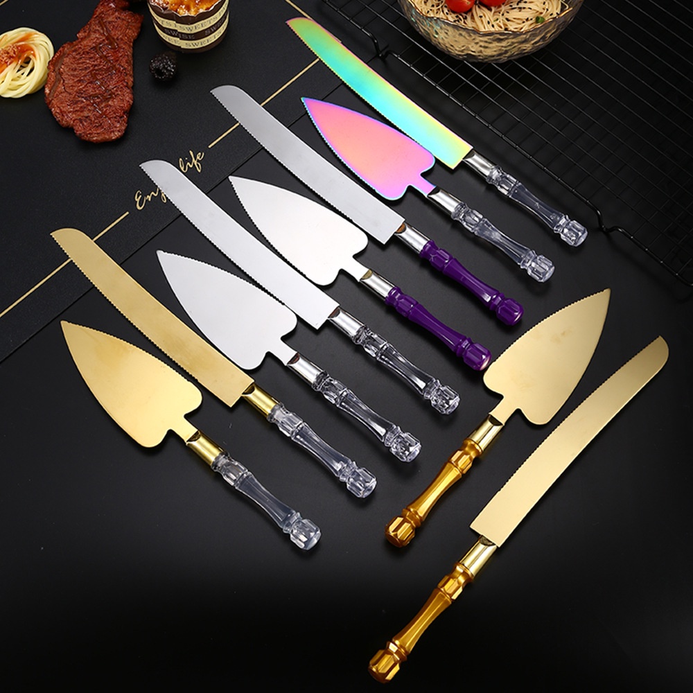 [READY STOCK] Wedding Cake Knife Set Cutter Server Set Crystal Pisau Kek Kahwin Shovel Cutter Stainless Steel Birthday