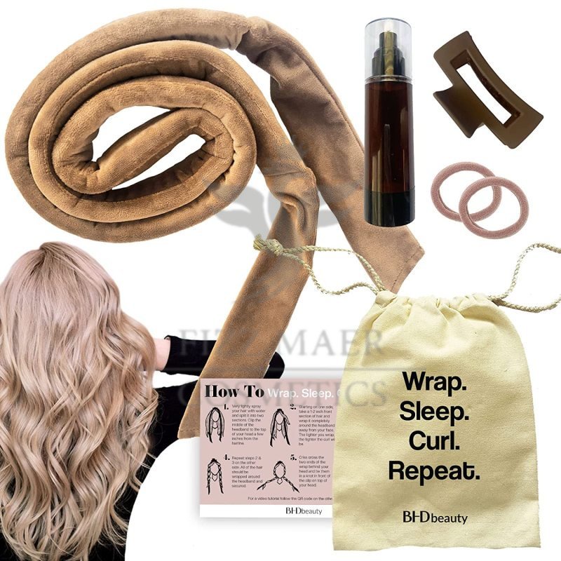 Heatless Hair Curler No Heat Curling Headband Heatless Overnight Natural Curls Rod Ribbon Lazy Hair Curler Wrap Kit for Long Hair Includes Bonus Airless Spray Bottle