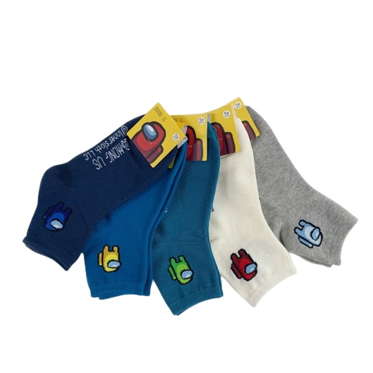 Among Us Kids Socks 5 Set Game Character Socks Shopee Malaysia