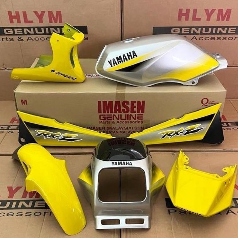 Y963 YAMAHA RXZ135 100% ORIGINAL IMASEN COVERSET KUNING SILVER/KUNING MILI  WITH STICKER TANAM(LGM3/RYC4 Y963)HLYM | Shopee Malaysia