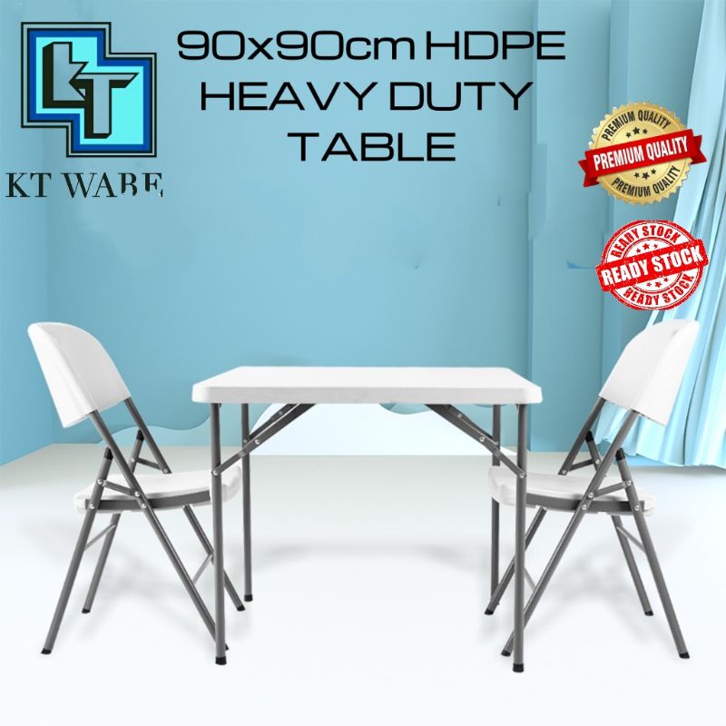 KT WARE Feet Square Foldable Banquet Table Portable Study Dining Table Outdoor Table Meja