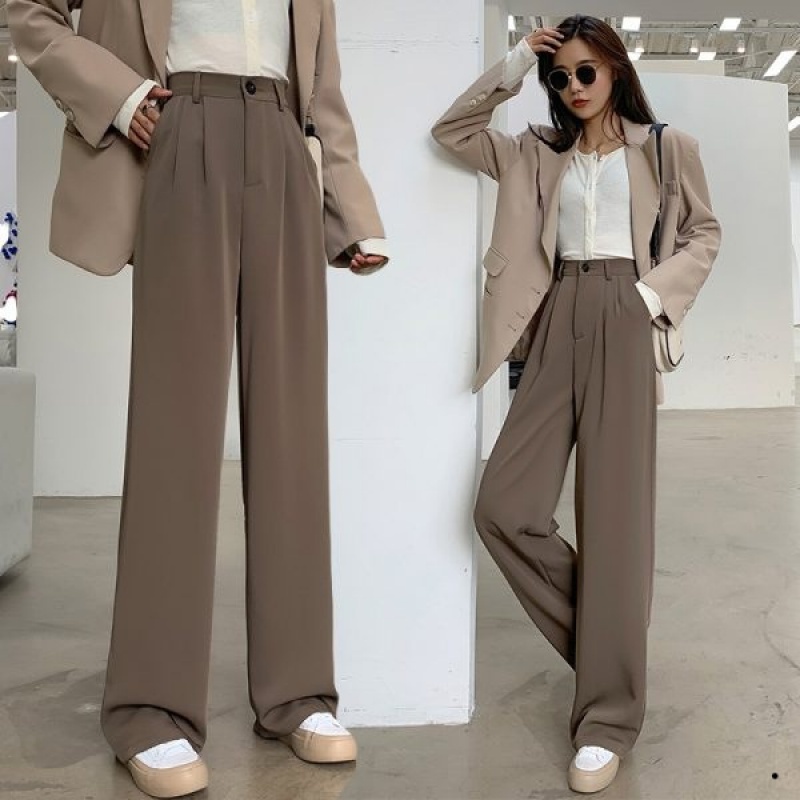 Suit Long Baggy Pants Women Korean Style Office Formal Casual High ...