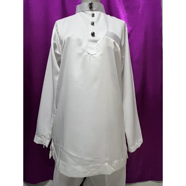 Baju Melayu Off White 3 zip lengan/tepi baju | Shopee Malaysia