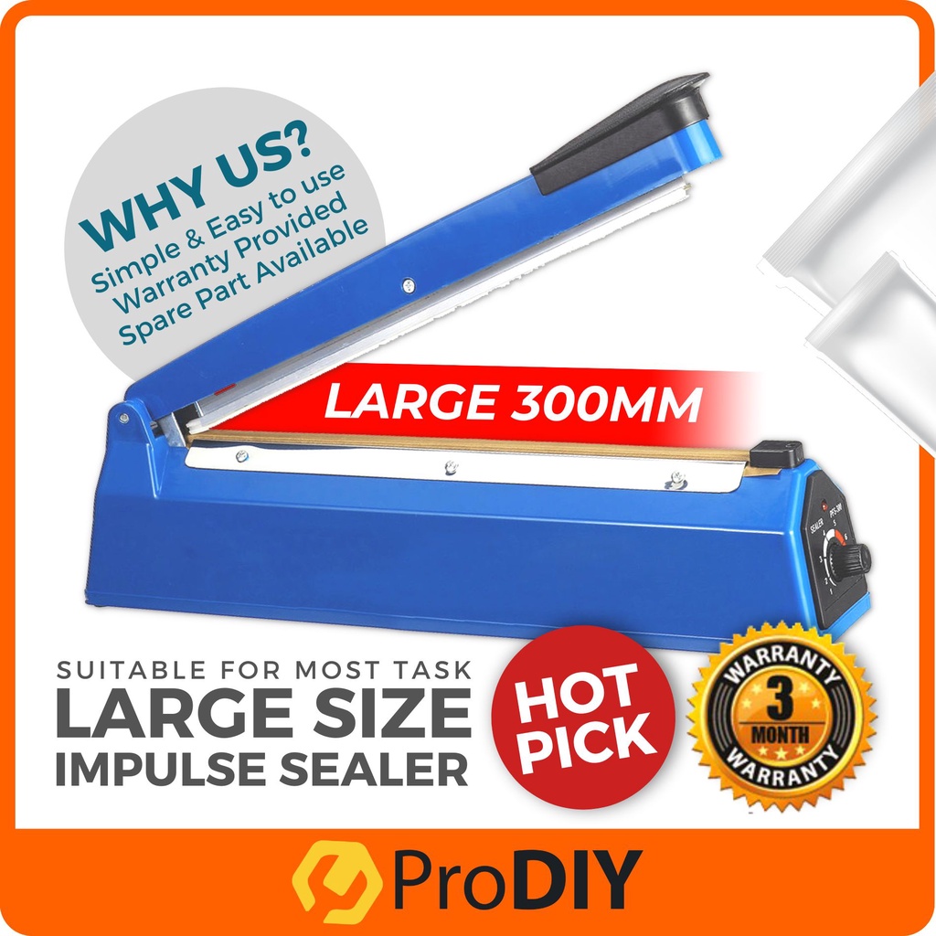 PRODIY PFS300 12" PVC Impulse Sealer Machine Plastic Sealer Machine