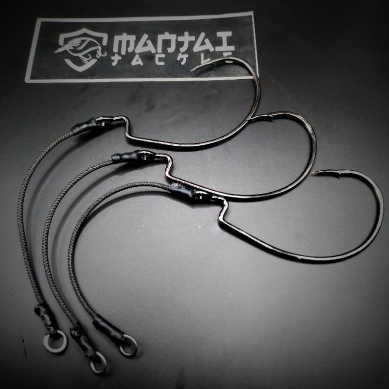 worm hook with kavlar 400lb/hook soft plastic toman,haruan Shopee