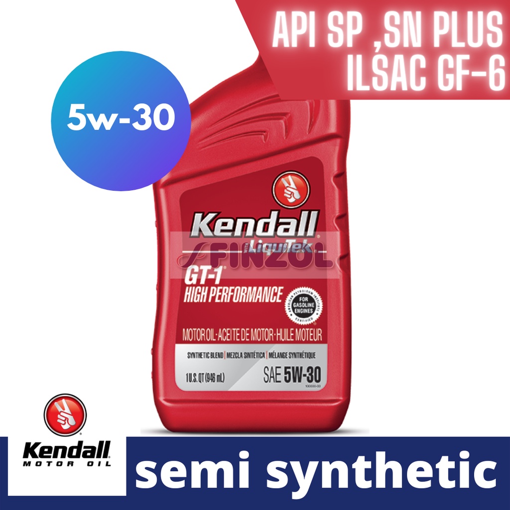 Kendall GT1® HIGH PERFORMANCE MOTOR OIL WITH LIQUITEK® 5w30 Semi