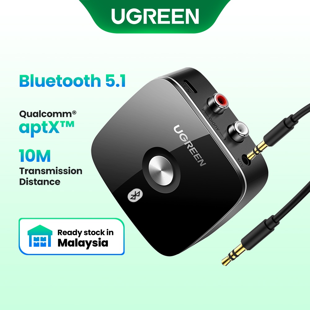 UGREEN Bluetooth RCA Receiver 5.1 aptX LL 3.5mm Jack Aux Wireless
