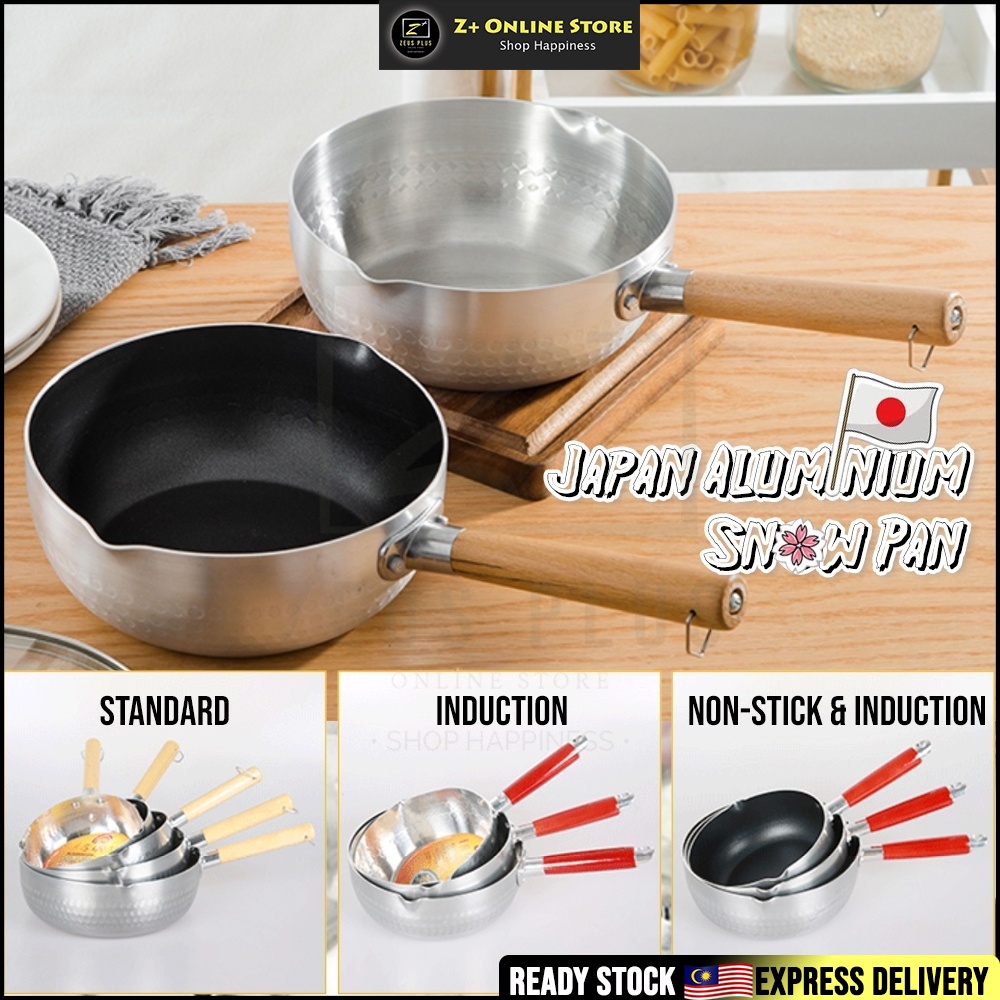 ZPLUS Japanese Stainless Steel / Aluminium Saucepan Snow Pan Non Stick Induction Sauce Pan Maggi Cooking Milk Pot 不锈钢雪平锅