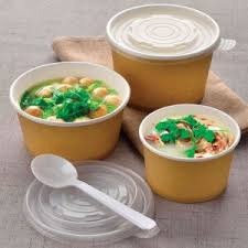 (50PCS) 850ml / Brown Paper Bowl and lid/Brown Salad Paper Bowl & Lid/Mangkuk Laksa Laksa Bowl Bekas Oden Nasi