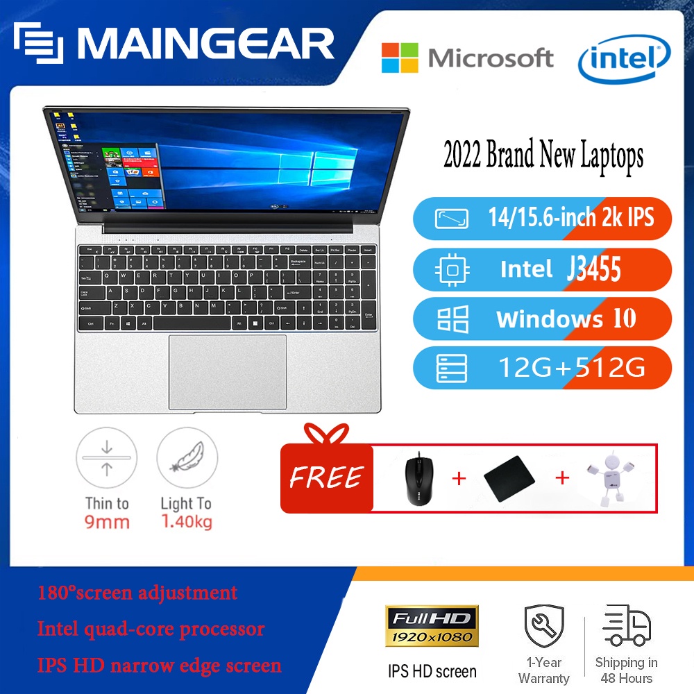 MAINGEAR Laptop For Office Laptops 15 inch Laptop Intel Celeron J3455
