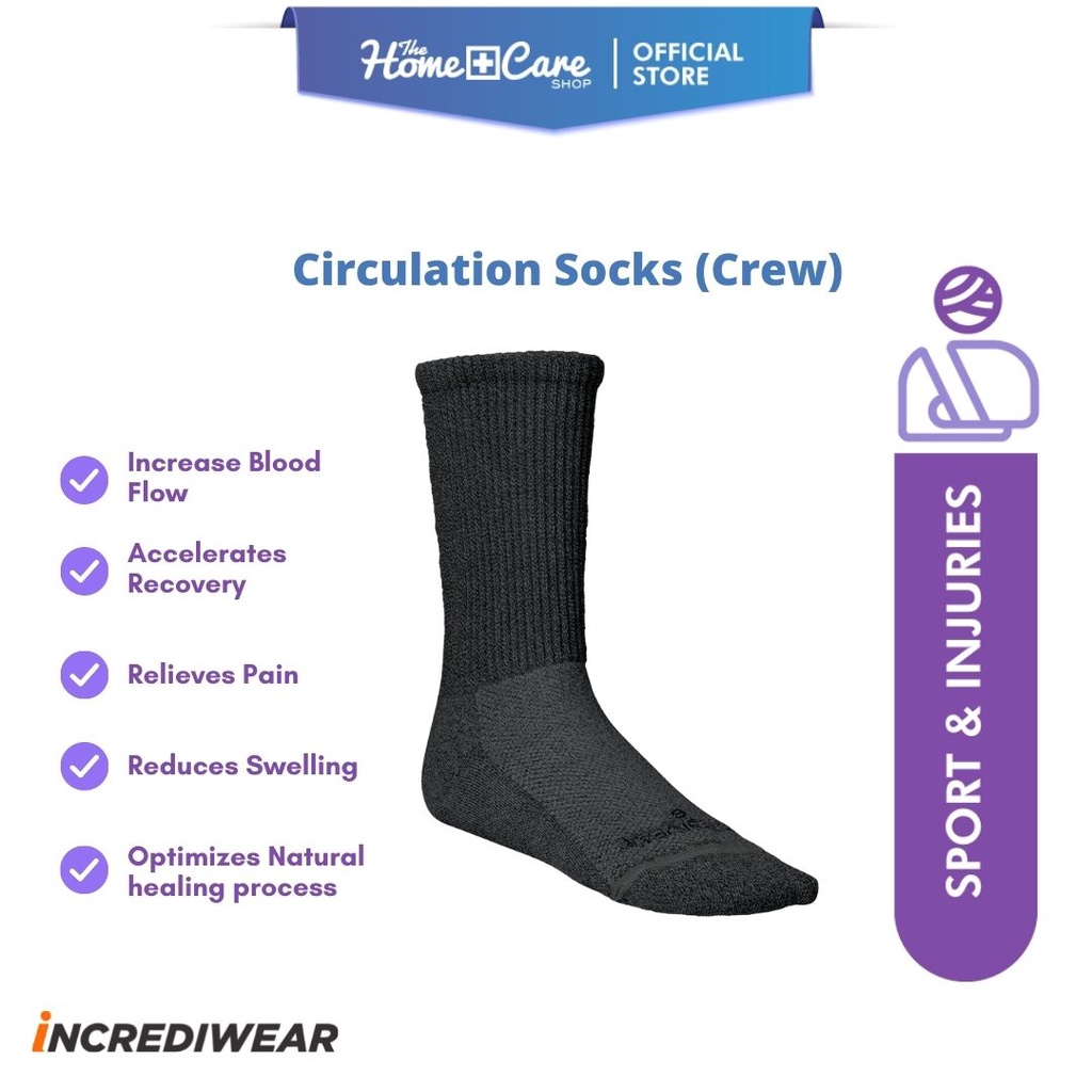 INCREDIWEAR Circulation Socks Black (Crew) Shopee Malaysia