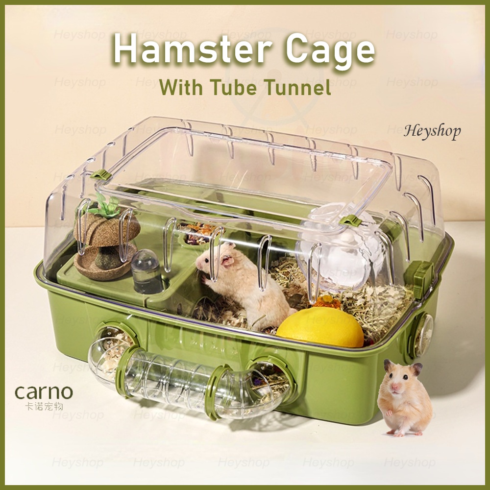 Carno Hamster Cage with Tube Tunnel Transparent Premium Acrylic Cage