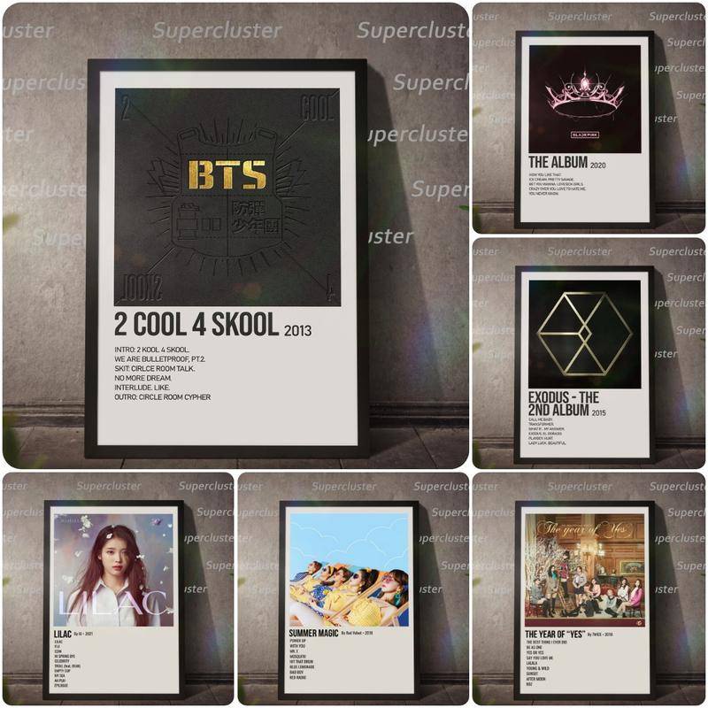 50 designs Music Cover Album Canvas Painting Korean group BlackPink Twice EXO Minimalist Style Poster Wall Print Pictures Home Decoration