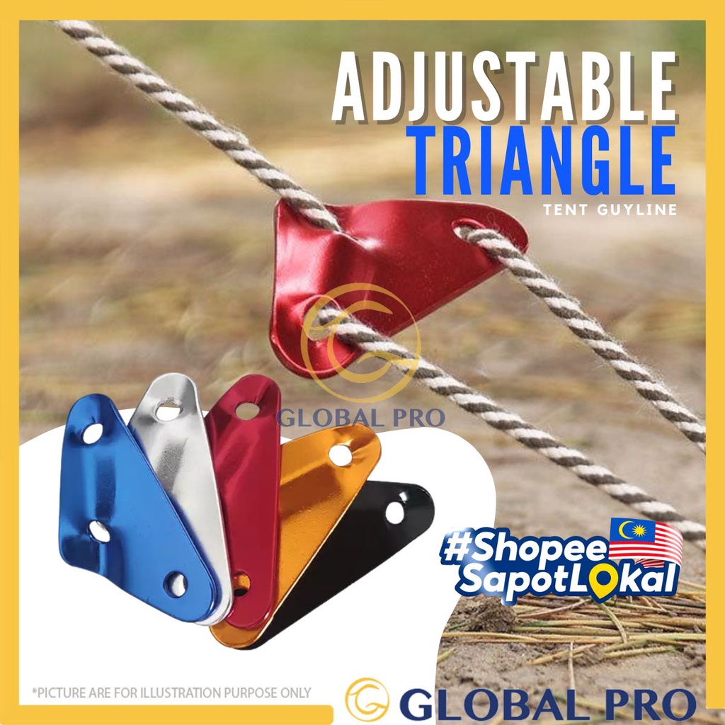 ALUMINIUM TRIANGLE Wind Rope Guy Line Adjuster Camping Equipment