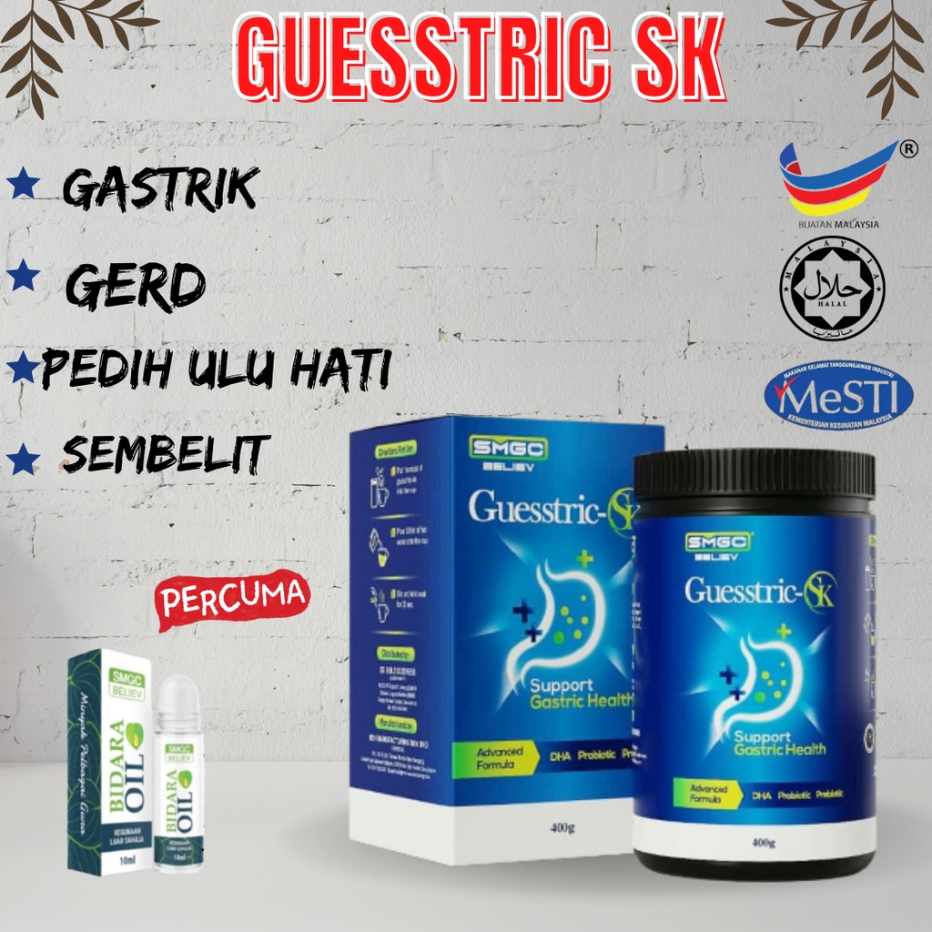 Guesstric SK Rawatan Gastrik, Angin & Gerd Dengan Dha, Prebiotic