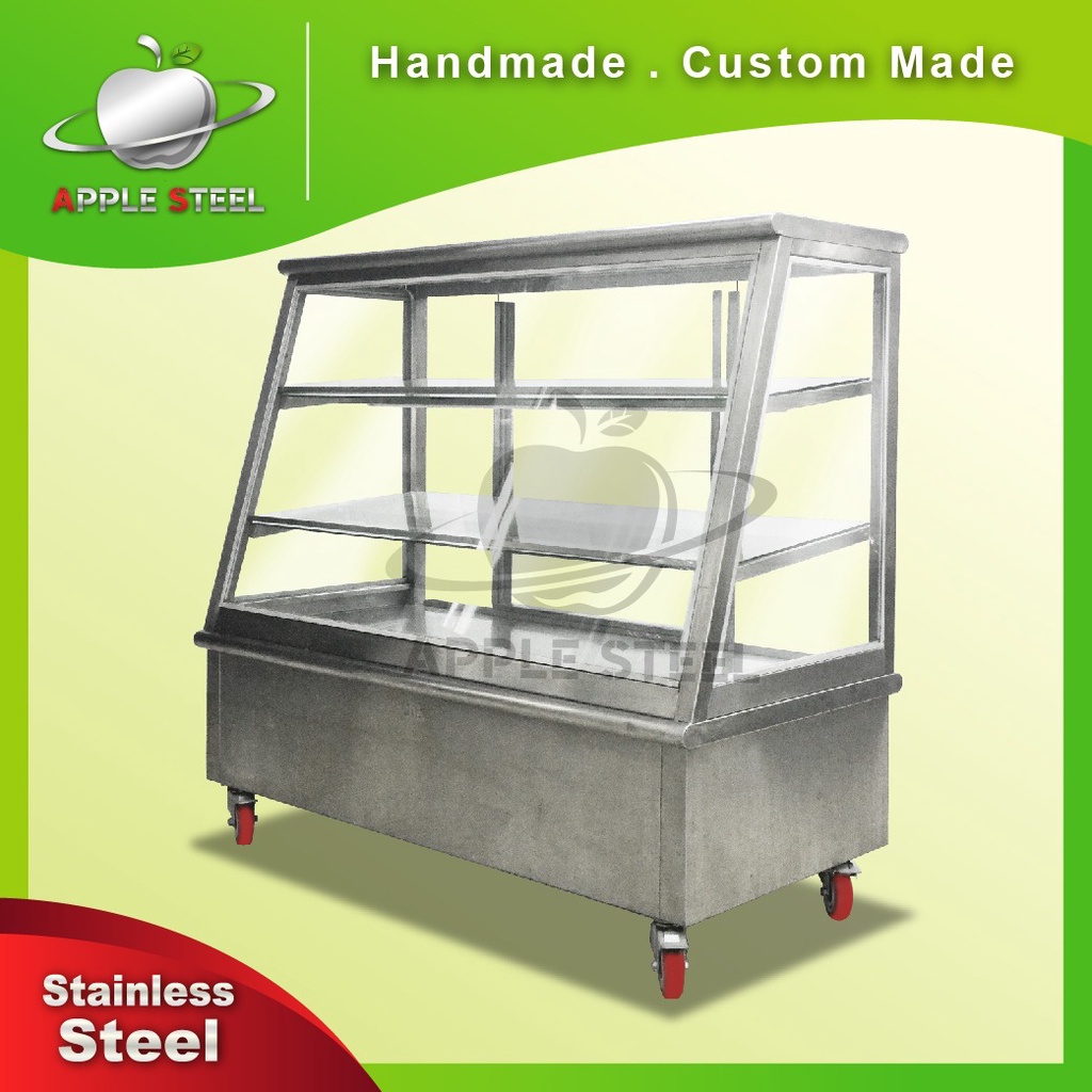 Stainless Steel Food Display Handmade Keluli Kaca