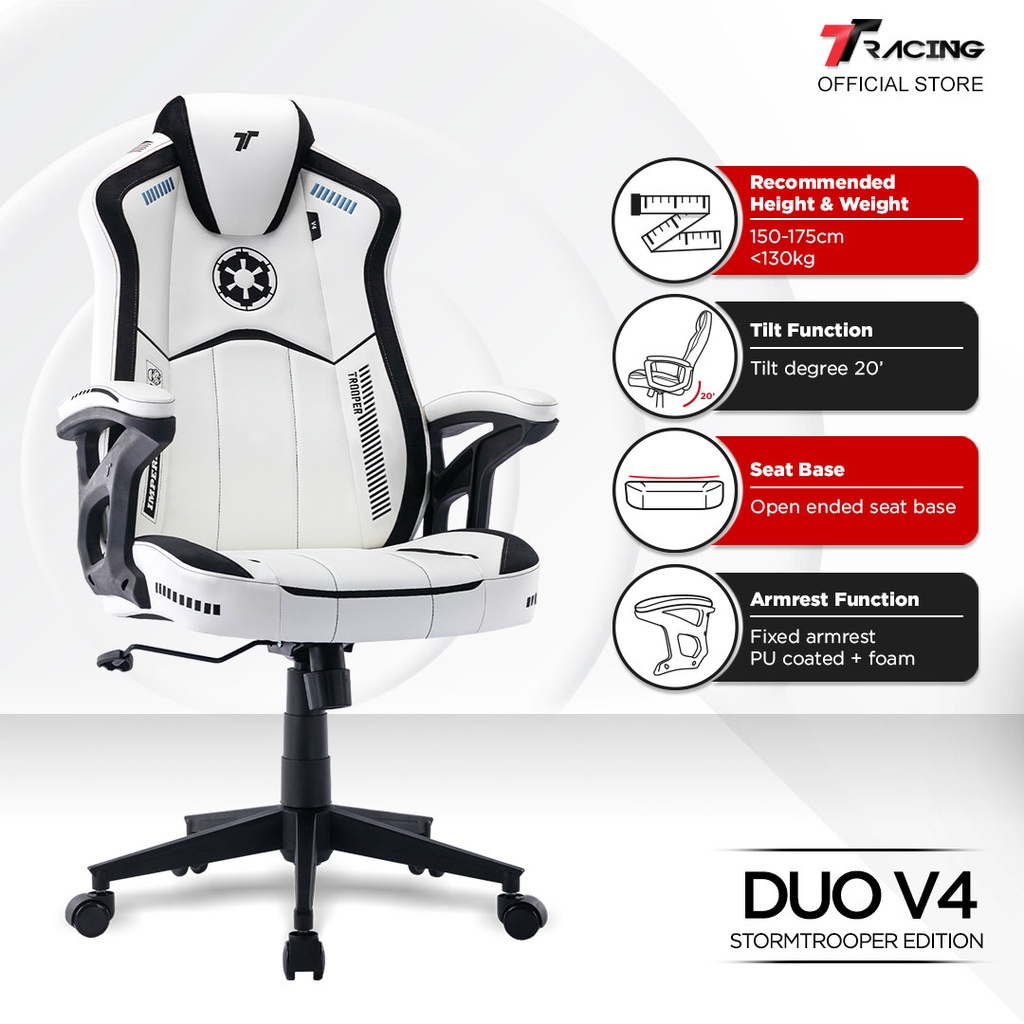 TTRacing Duo V4 Stormtrooper Edition Gaming Chair Office Chair Kerusi