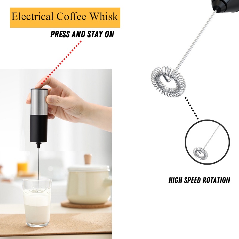 Alat Pengacau Kopi Susu Elektrik Hand Whisk Mixer Electrical Foam Maker for Coffee