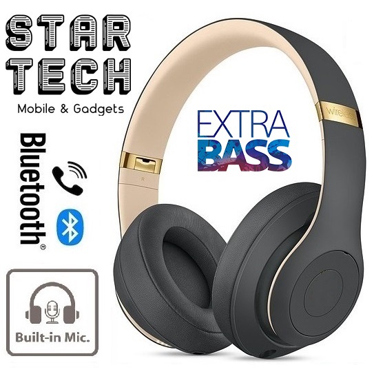 Studio 3 Wireless Headphone Premium Bluetooth Headphone Over-Ear Portable Auto Pop Up Headphones with Deep Bass Stereo