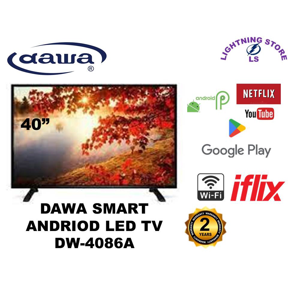 DAWA 40" INCH / INCI ANDRIOD LED TV FULL HD DW4086A (YOUTUBE NETFLIX