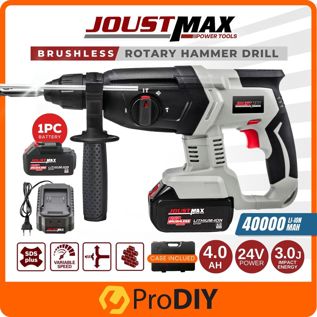 PRODIY JOUSTMAX JSTRH24V Cordless Brushless Hammer Drill Rotary Hammer