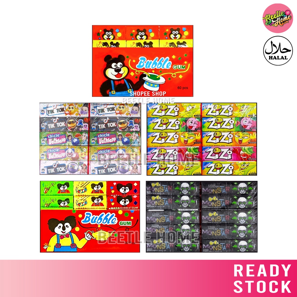 Murukawa / Koala / Zizi / Monstar Bubble Gum / Chewing Gum / Tattoo Sticker  Tiktok 口香糖 | Shopee Malaysia
