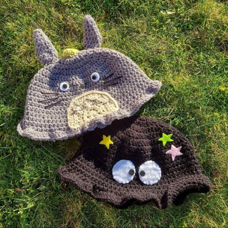 Handmade totoro & soot Sprite bucket hat/ topi kait totoro Shopee