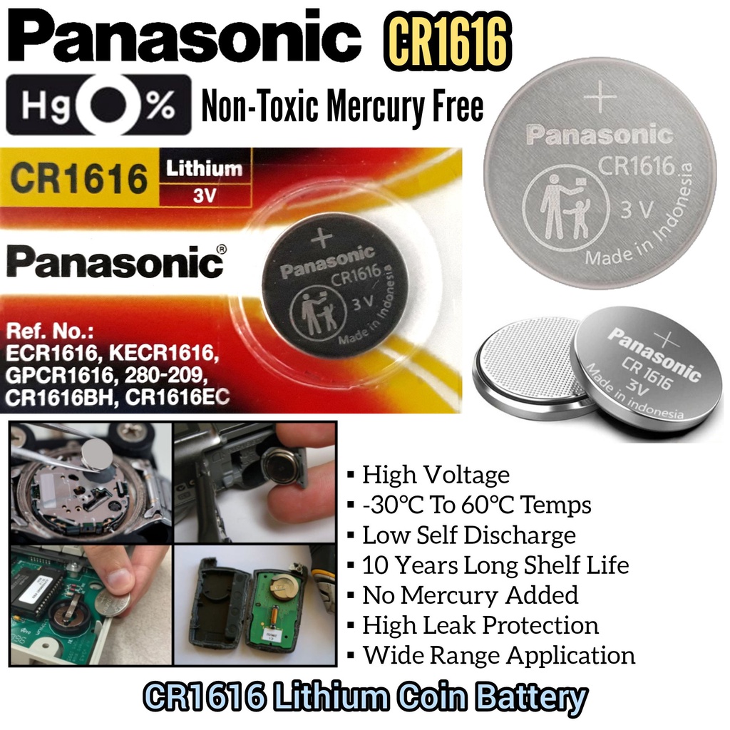 Panasonic CR1616 Lithium Battery Coin 1616 Battery For Automotive Car