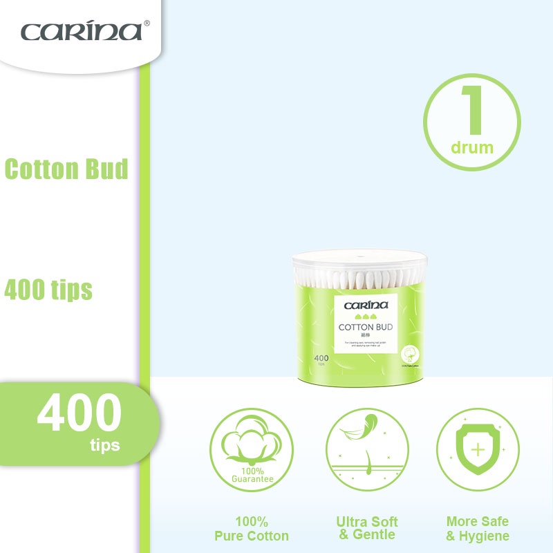 Carina Pure Cotton Cotton Bud 400 tips x 1 Pack Shopee Malaysia